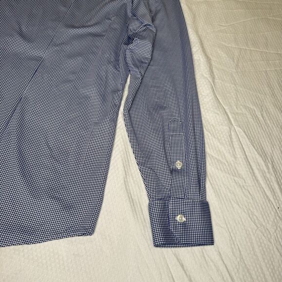 MIZZEN + MAIN Spinnaker Button Long Sleeve Shirt Standard Fit Blue Check Men XL - Picture 10 of 10